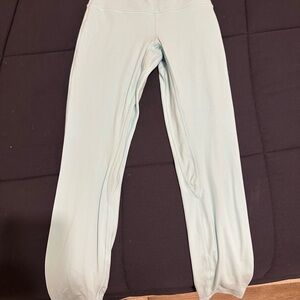 Light Cream Full Length Leggings with Soft Knit Fabric and Form Fitting Design